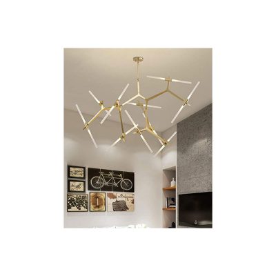Industrial Chandelier Metal Acrylic Branch Pendant Lamp Light Ceiling Fixtures (20-Light Gold)[RE]