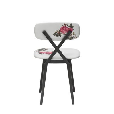 X Chair with Flower Cushion Set of 2 pieces