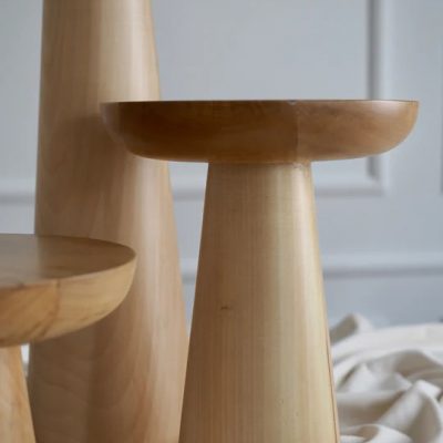 Mushroom 3 Light Wood Table